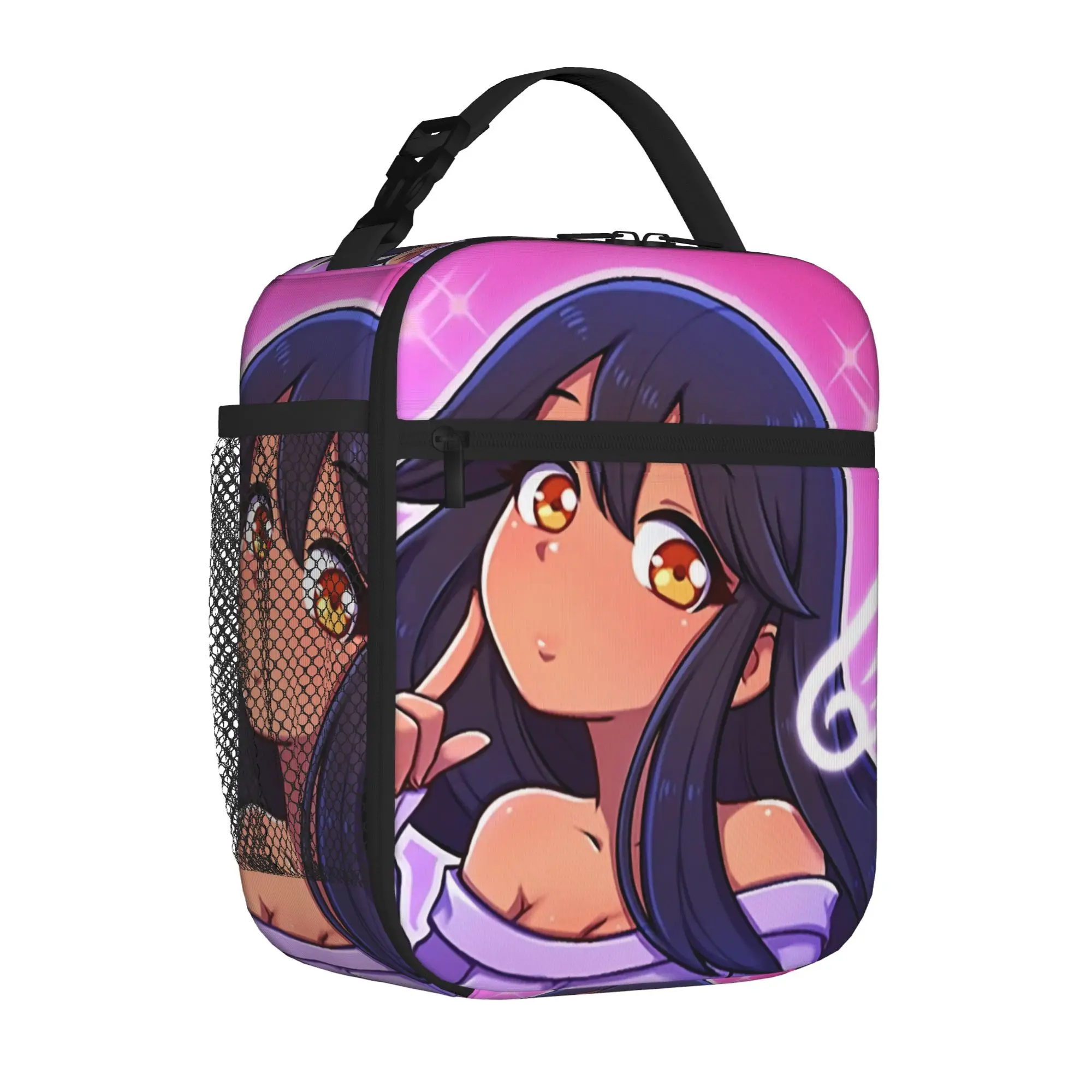A-Aphmaus Aaron Lycan Insulated Lunch Tote Bag for Office Cute Cartoon Portable Thermal Cooler Washable Food Bag