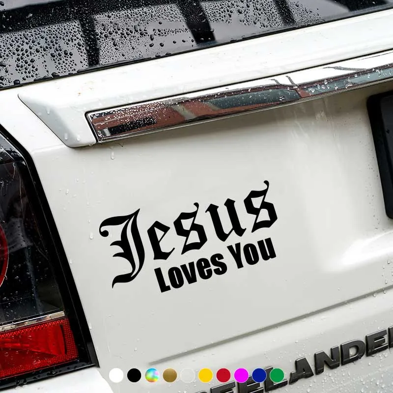 Jesus Love You Car Bumper Sticker Religious Car Window Vinyl Stickers Body Christian Decal for Car Truck SUV Car Styling