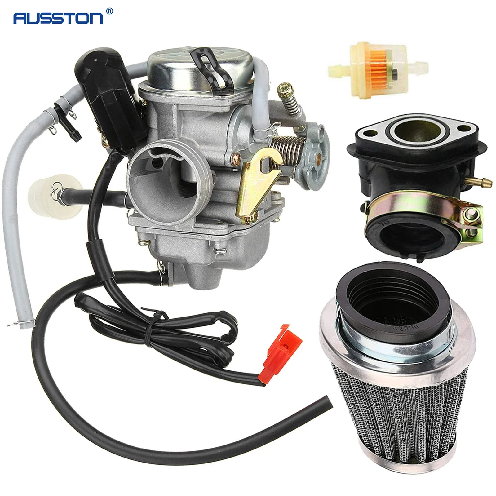 

150cc Carburetor + intake manifold/air filter for GY6 125cc 150cc 152QMI 157QMJ Engine Based ATV Scooter Go Kart