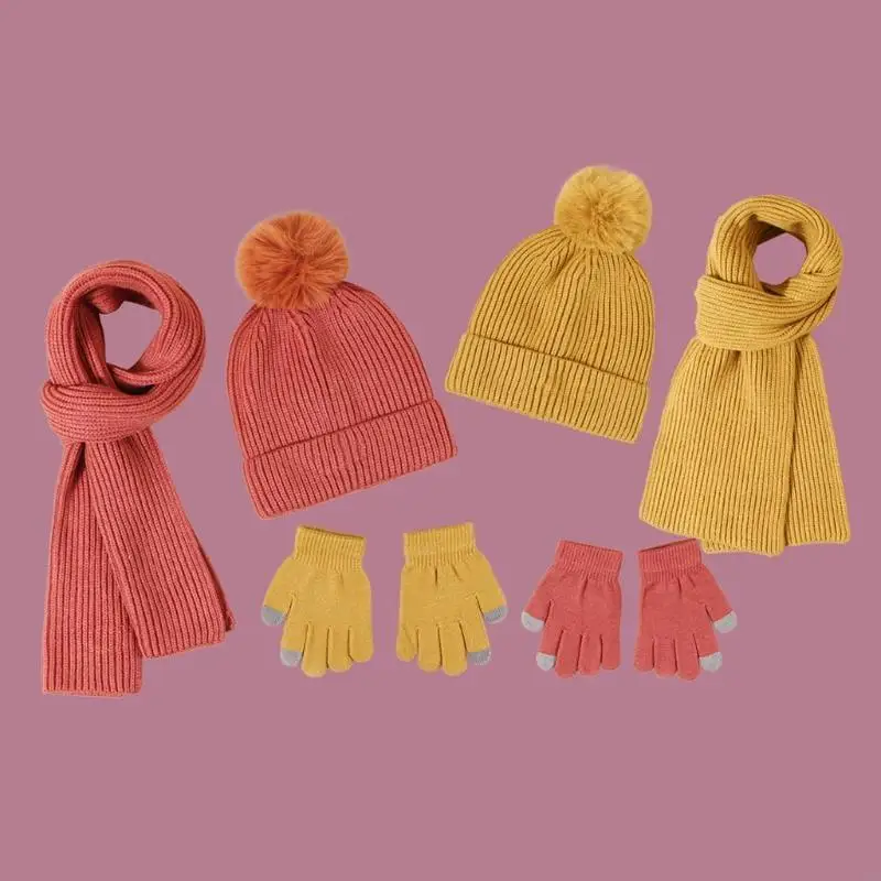 Cappello lavorato a maglia caldo invernale Set autunno inverno per ragazza e ragazzo