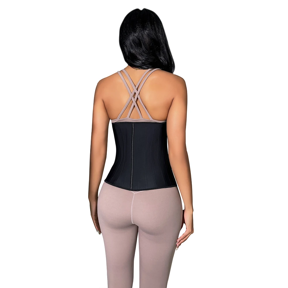 Latex Waist Trainer Sport Girdle 25 Steel Bones Slim Rubber Corset Workout Belt Cincher Shaper