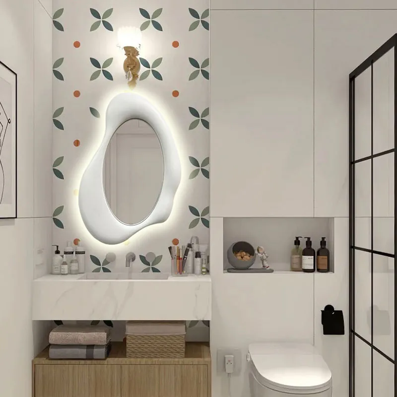 Bedroom Light Decorative Mirrors Big Toilet Makeup Circle Decorative Mirror Luxury Glass Decoracion Habitacion House Decorations