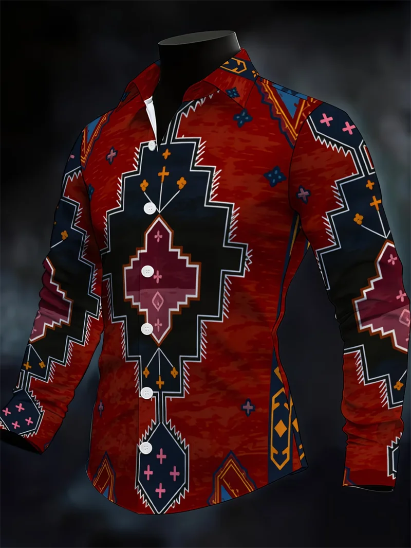 

Новая мужская рубашка с длинными рукавами и полосатым узором, напечатанная на 3D-принтере, высококачественный повседневный топ с длинными рукавами.