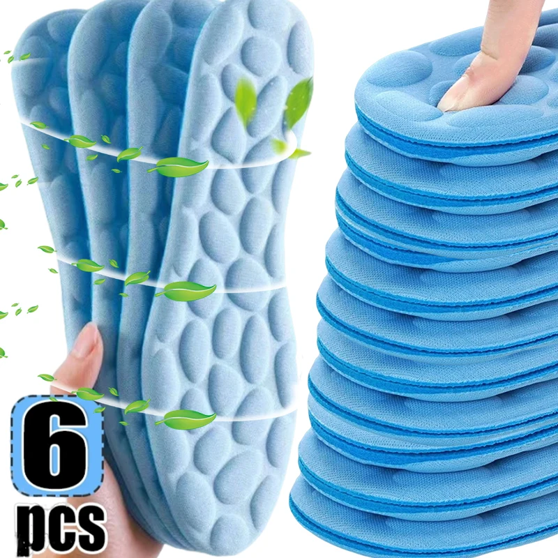 2-6pcs Massage Memory Foam Insoles for Sneakers Sole Breathable Cushion Sport Insoles Feet Orthopedic Insoles Unisex Shoe Pads