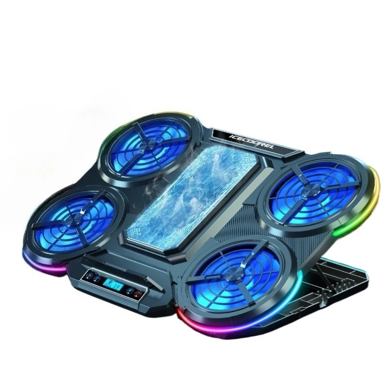 

Laptop Cooler Featuring Semiconductor Cooling Technology RGB Ambient Lighting Silent Design and High-power Cooling Stand
