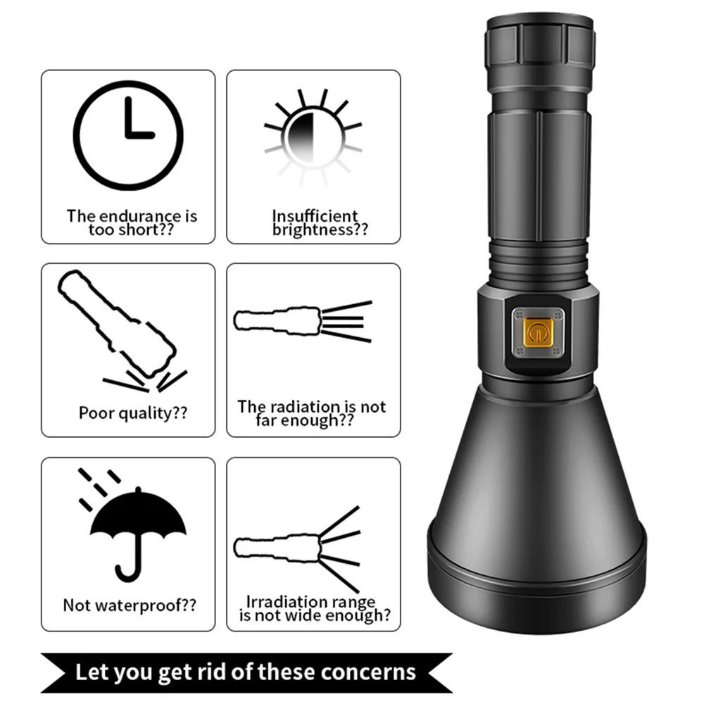 Professional Powerful Diving Flashlight Divi Scuba XHP120 Submarine Light 500M Underwater 18650 Torch 100% Waterproof L2 Lantern