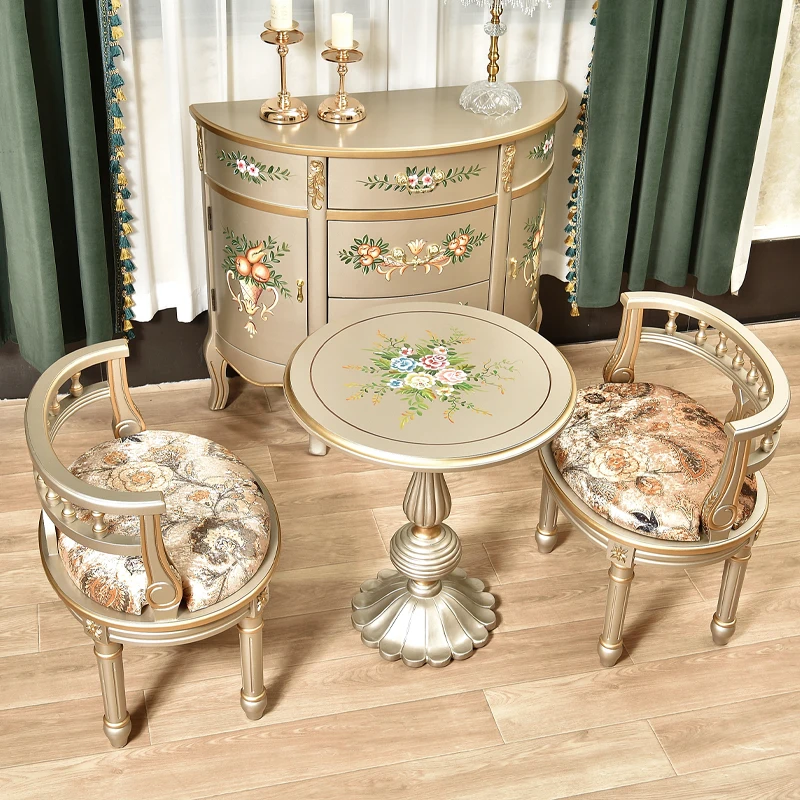 

Furniture single sofa chair solid wood leisure balcony negotiation tables and chairs