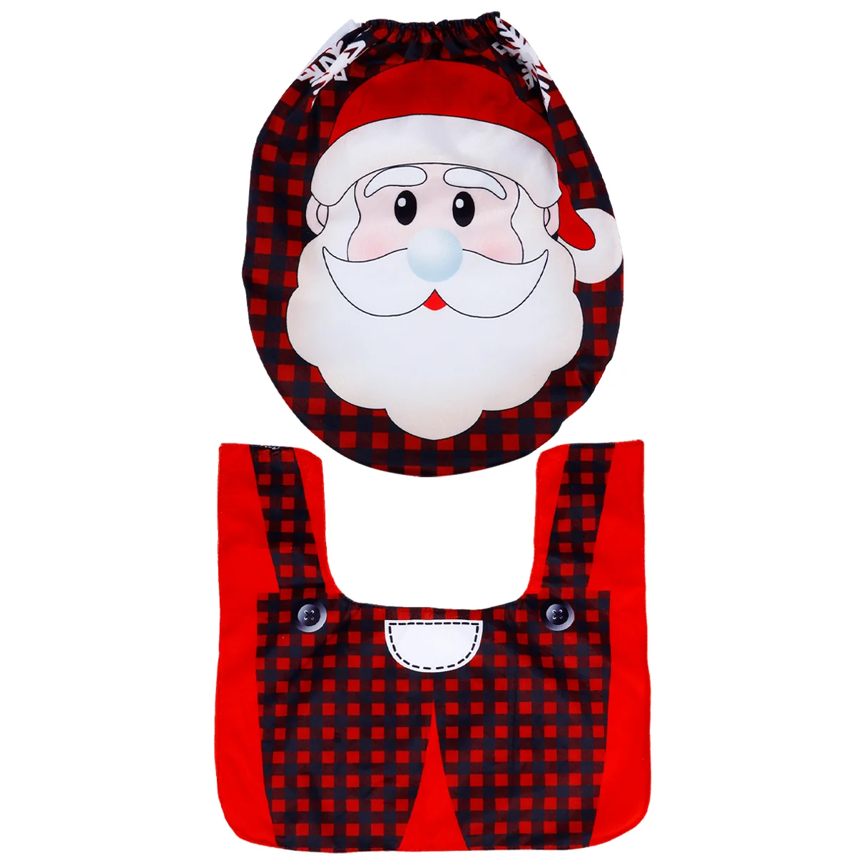 Santa Claus Toilet Two Piece Set Rugs Decoration Cover Floor Mat Christmas Suit Jesus Non-woven Fabric Xmas