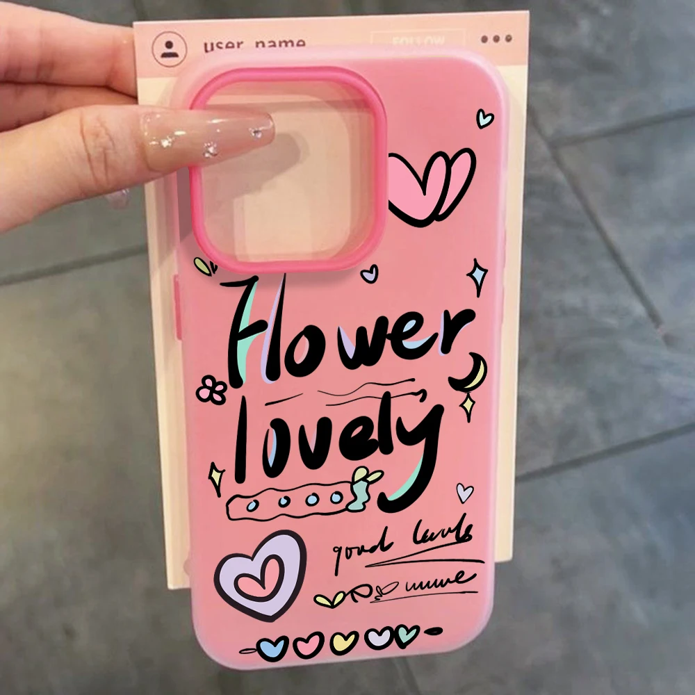 Für iPhone 17 15 16 14 Pro Max Hülle Plus Koreanischer Graffiti-Stil Cover Für iPhone 13 11 12 ProMax XS XR 8 Plus Bonbonfarbene Hüllen – Detail 8