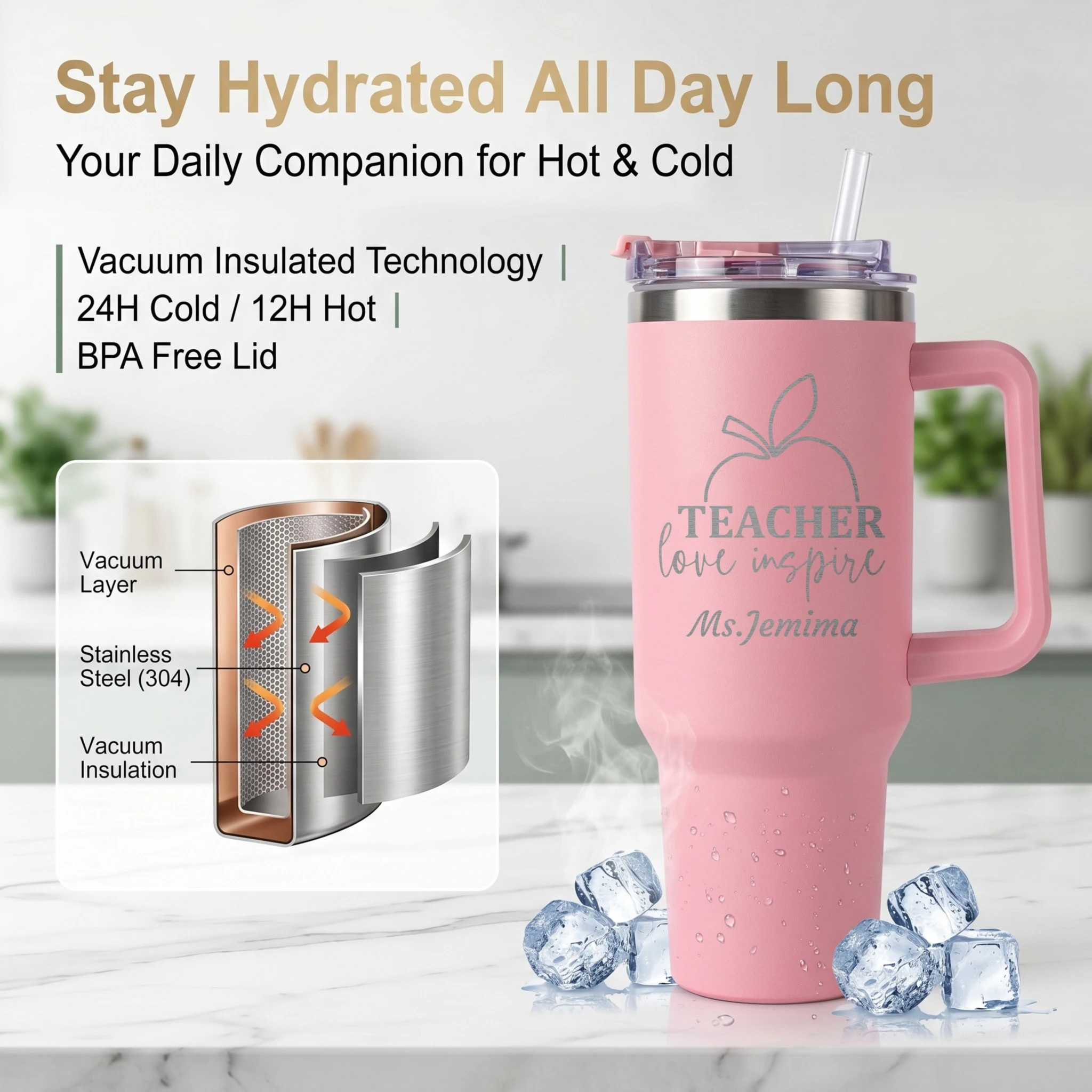 1L Teacher personalized text b - огляд і ціна Coffee Equipment Camping