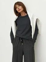 Bornladies, camiseta 100% de algodón para primavera y otoño para mujer, camisetas básicas lisas de manga larga para mujer, camisetas holgadas, camisetas de gran tamaño