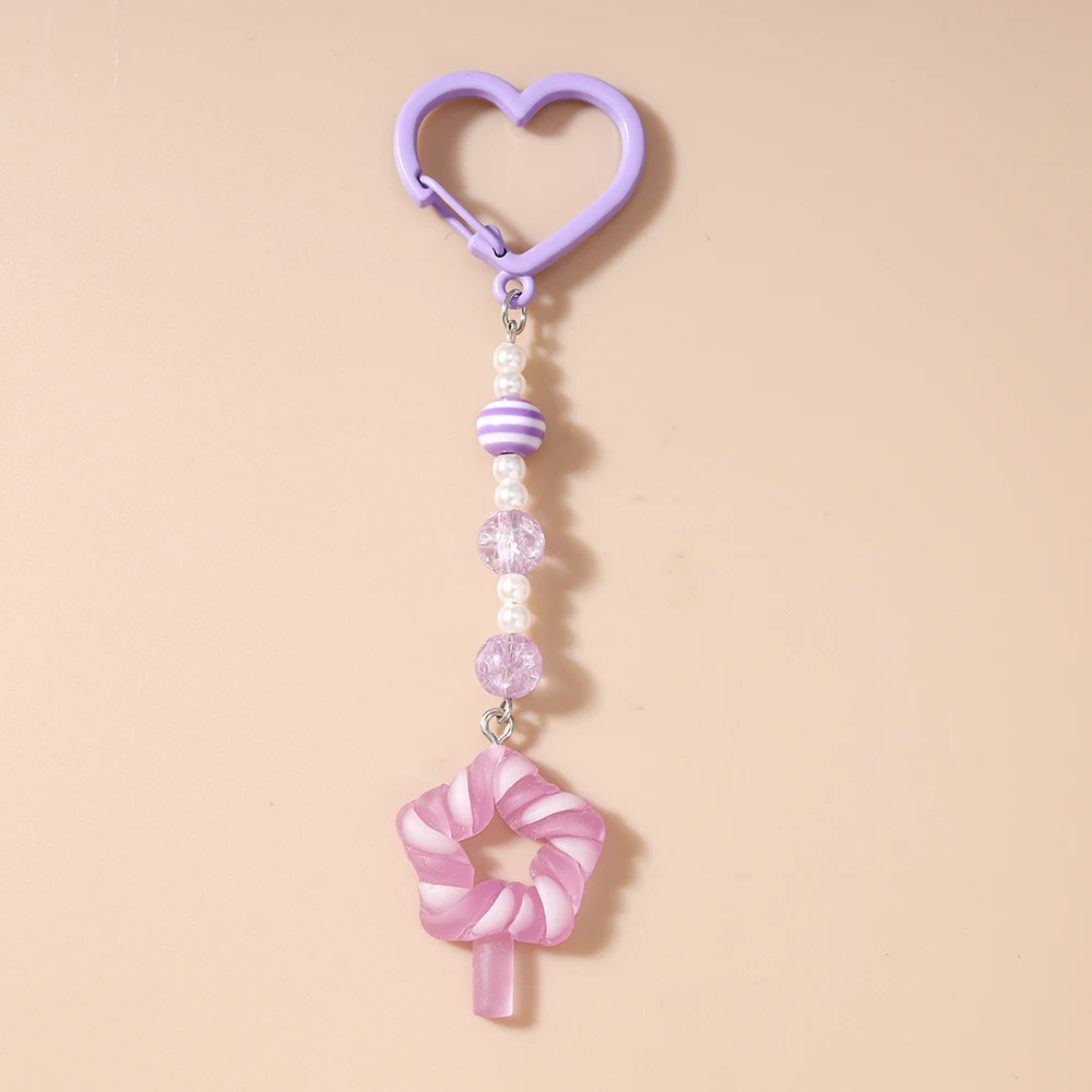Pretty Resin Candy Lollipop Keychain, Juice Pendant