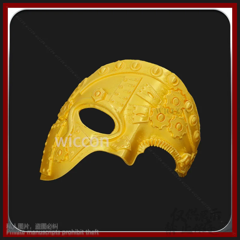 أنيمي الميكانيكية والعتاد ثلاثية الأبعاد حمض البوليلاكتيك الدعائم قناع الرعب تأثيري حلي Steampunk الشرير بدلة تنكرية نصف الوجه مخصصة