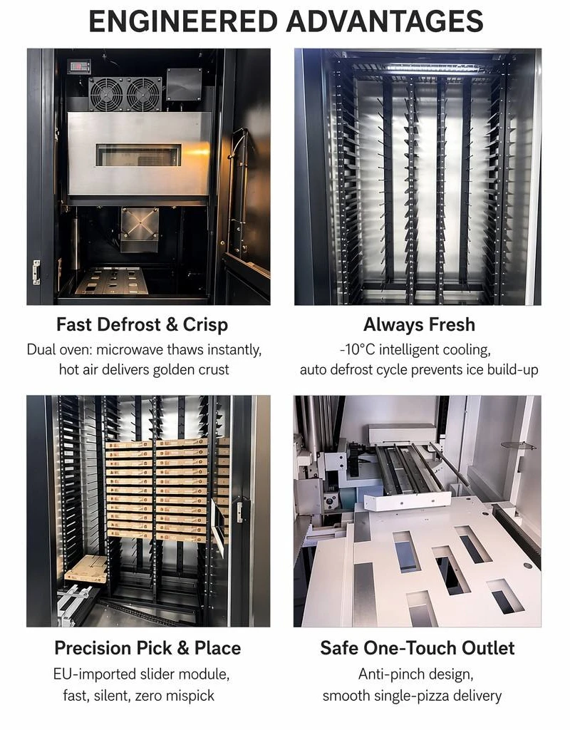 FL Pizza Vending Machine safety lock cabinet for residential area unattended hot food vending equipment