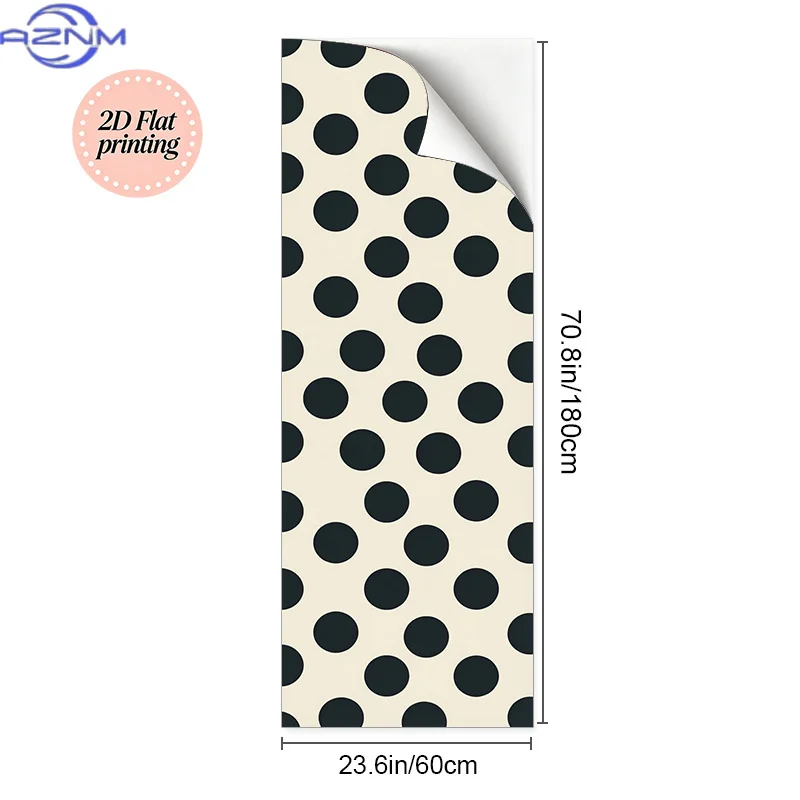 [2D Flat Printing] [Wall Stickers] 1pc Refrigerator Sticker Rice Black Polka Dot Easy Pattern Design Wall Sticker Decoration W