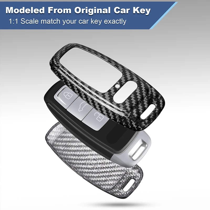 High Quality Carbon Fiber Car Key Fob Case for Audi A6L A7 S7 T-carbon Glass Fiber Car Key Cover Auto Interior Accessories