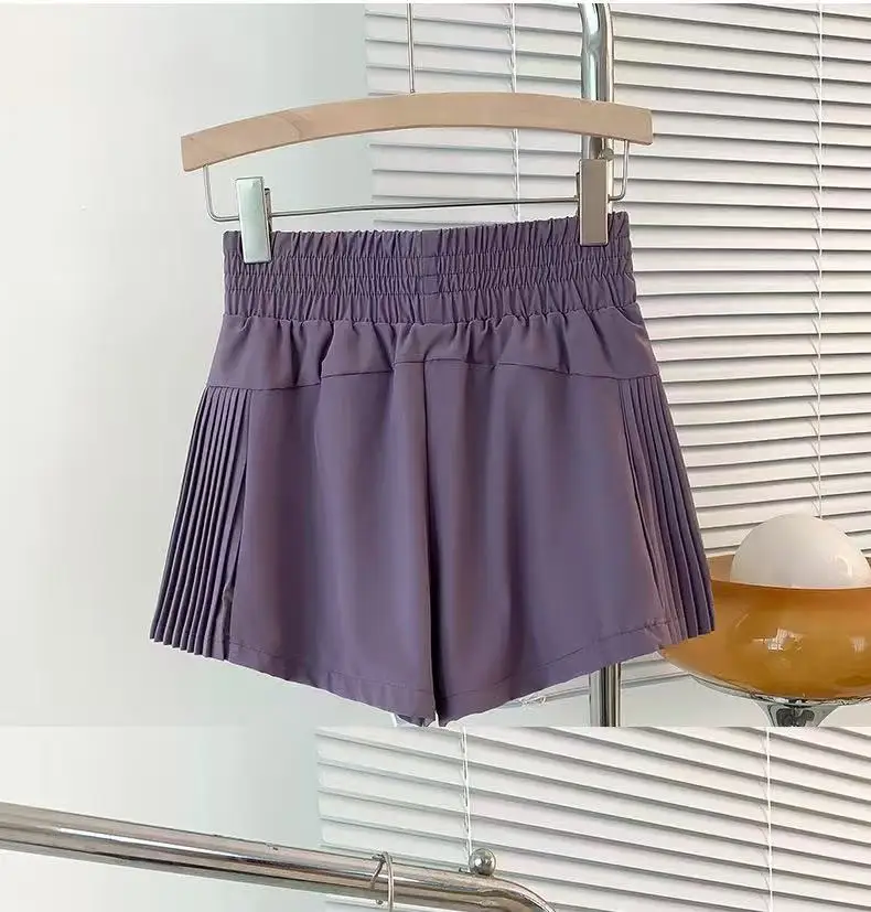Neue Sportshorts für Damen, hohe Taille, Anti-Exposure, für Laufen, Training, Pilates, Fitness, Faltenrock, schnelltrocknende Yoga-Shorts – Detail 11