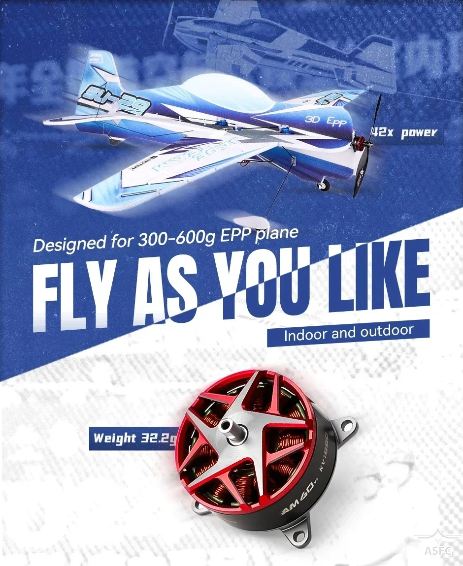 

T-MOTOT AM60 V2 3D/4D KV1550/KV1880 F3P 2-3S Brushless Motor for RC Fixed-Wing Airplane Drone
