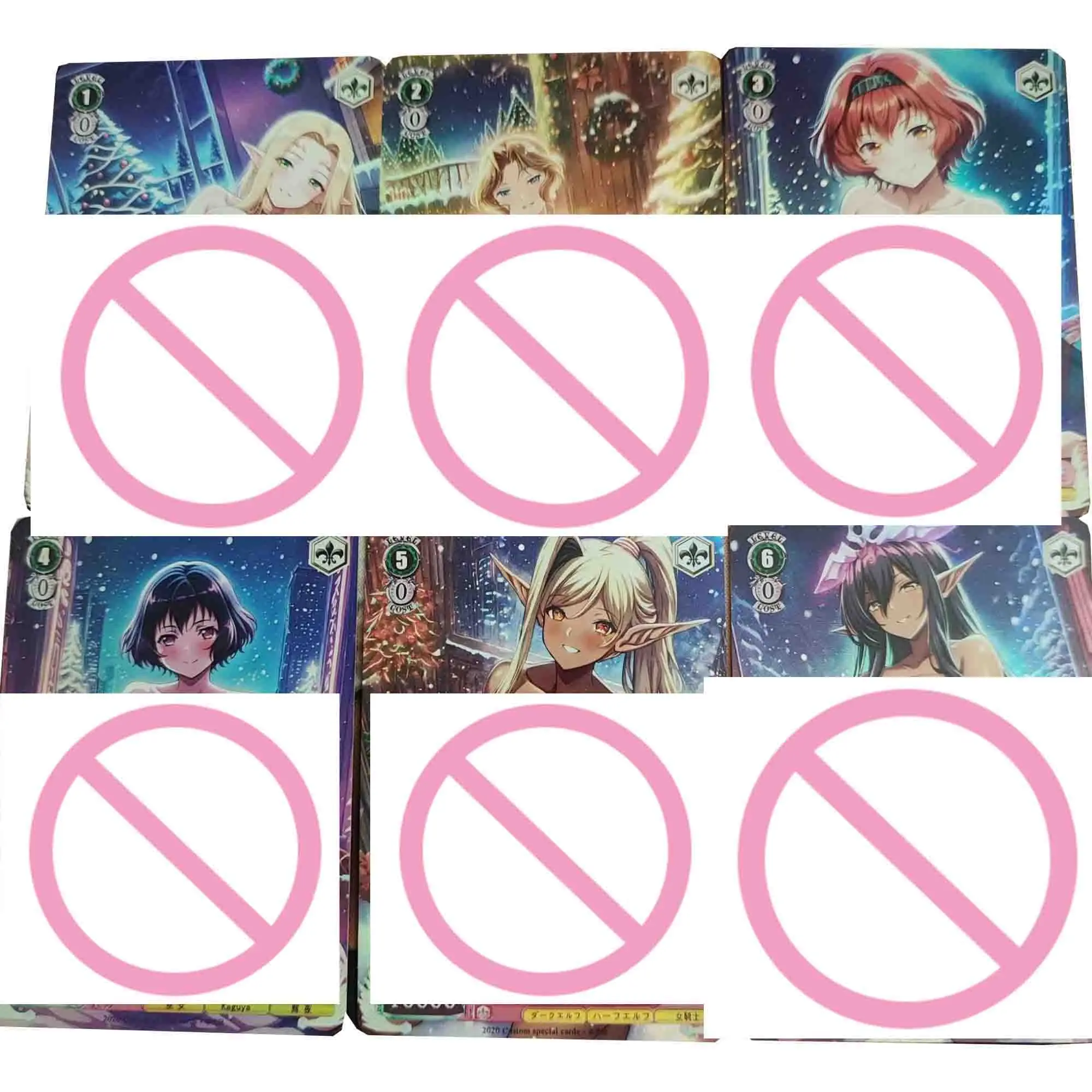 

6 шт./компл. Diy Self Made Goddess Story Черный зверь Рождественская серия Преломление Цвет Флэш Эльф Аниме Карты Подарочные игрушки