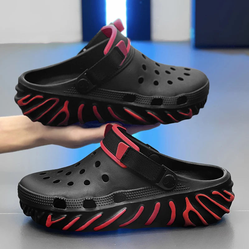

2025 New Men's Slippers Summer Sandals Leisure Sports Outside Wear Driving Two Wear Seaside Beach Slippers