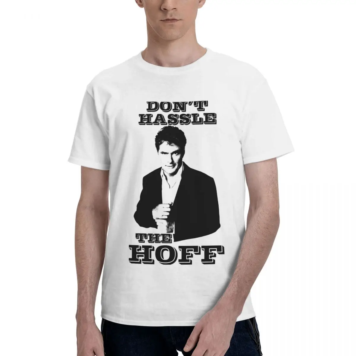 Don't Hassel The Hoff Worn By David Hasselhoff Vintage T Shirts Graphic Y2K Summer Cotton Mens Women Tshirt Clothing