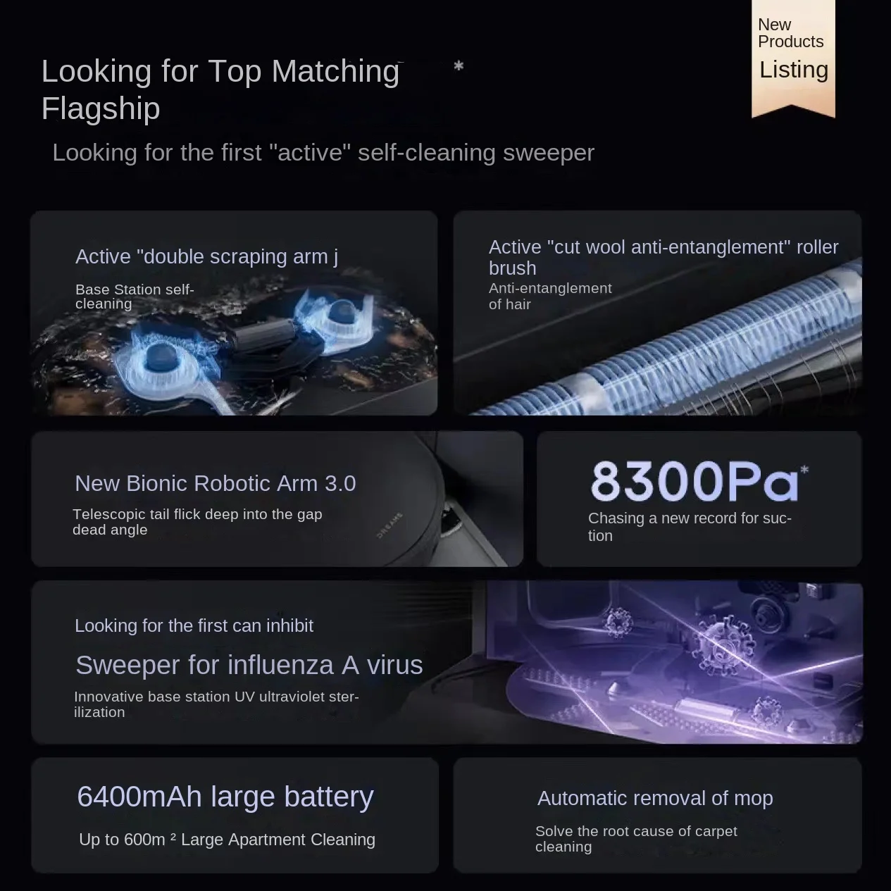 Dream Vacuum CleanersX30pro series robot integrated anti-winding roller brush automatic water loading and launching 차량용 청소기 샤오미