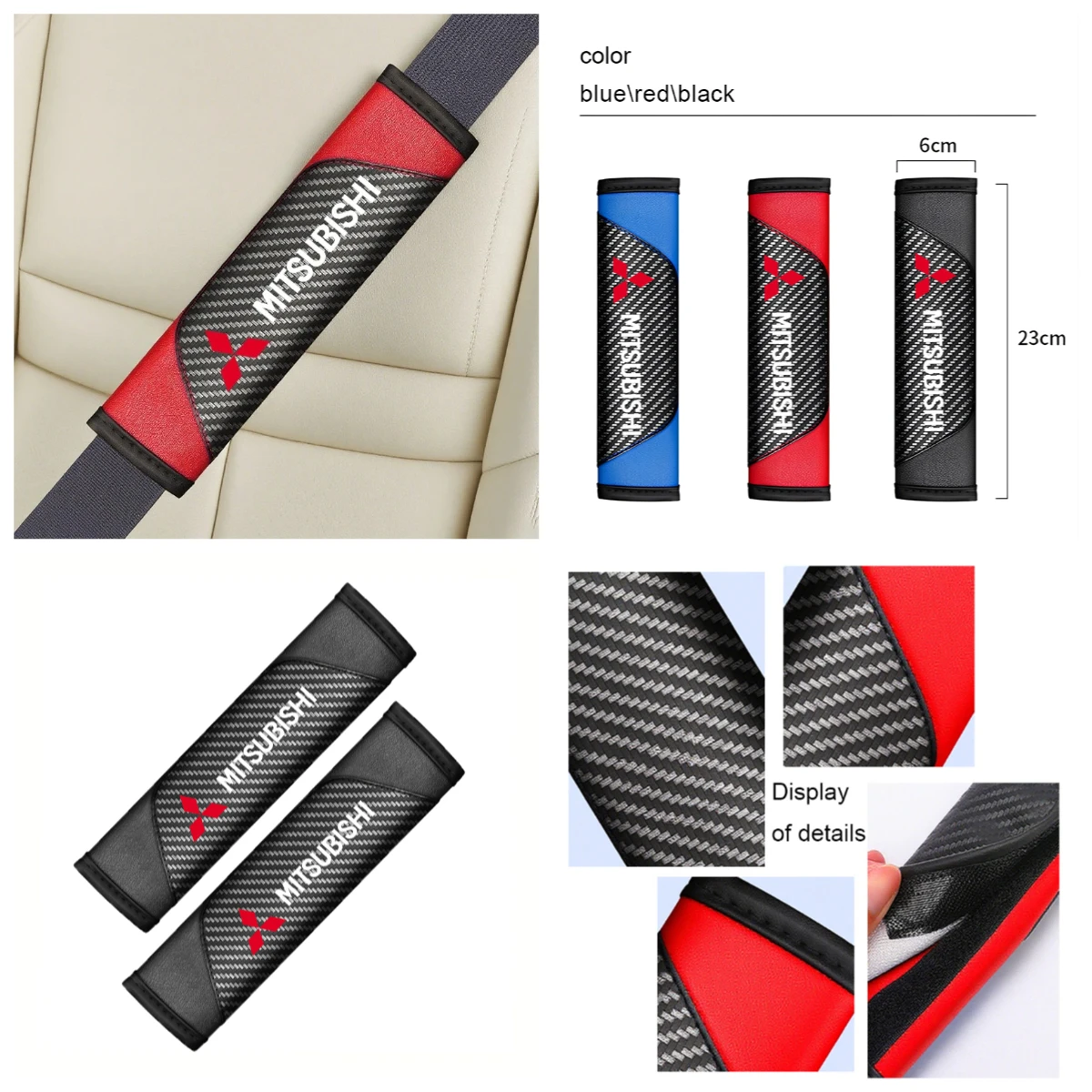 

Чехол на автомобильный ремень безопасности, стильная хлопковая защитная наплечная защита для Mitsubishi Outlander Lancer 9 ASX RALLIART Eclipse L200 Pajero