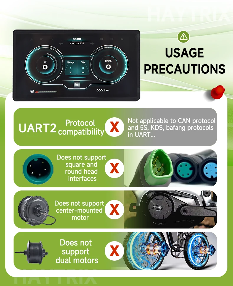 H8【UART2】 Elektrischer Fahrradcomputer mit Bildschirmprojektion, Navigation, Digitaler Stoppuhr, Tachometer für E-Bike, Radfahren, Kilometerzähler – Detail 5
