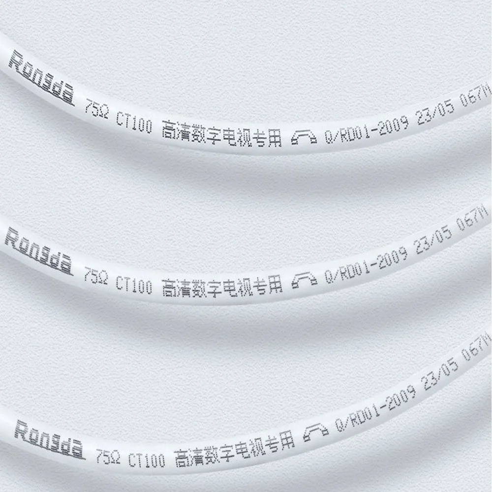 Solid copper Double Shielded DH RG6 Coaxial Cable F Type Male Connector Audio Video Satellite TV Cable Digital  Antenna Internet