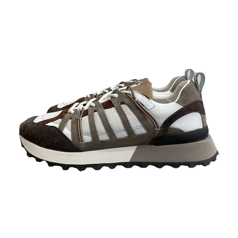 Flat Thick Sole Casual Shoes Unisex Knitting Lace Up String Bead Decor Breathable Running Sneakers Spring Autumn Walking Shoes