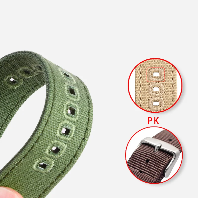 Watchband For Hamilton Camry Field for Seiko for Casio for Tissot Nylon Canvas Watch Strap Men's wristband 20mm 22mm Bracelet