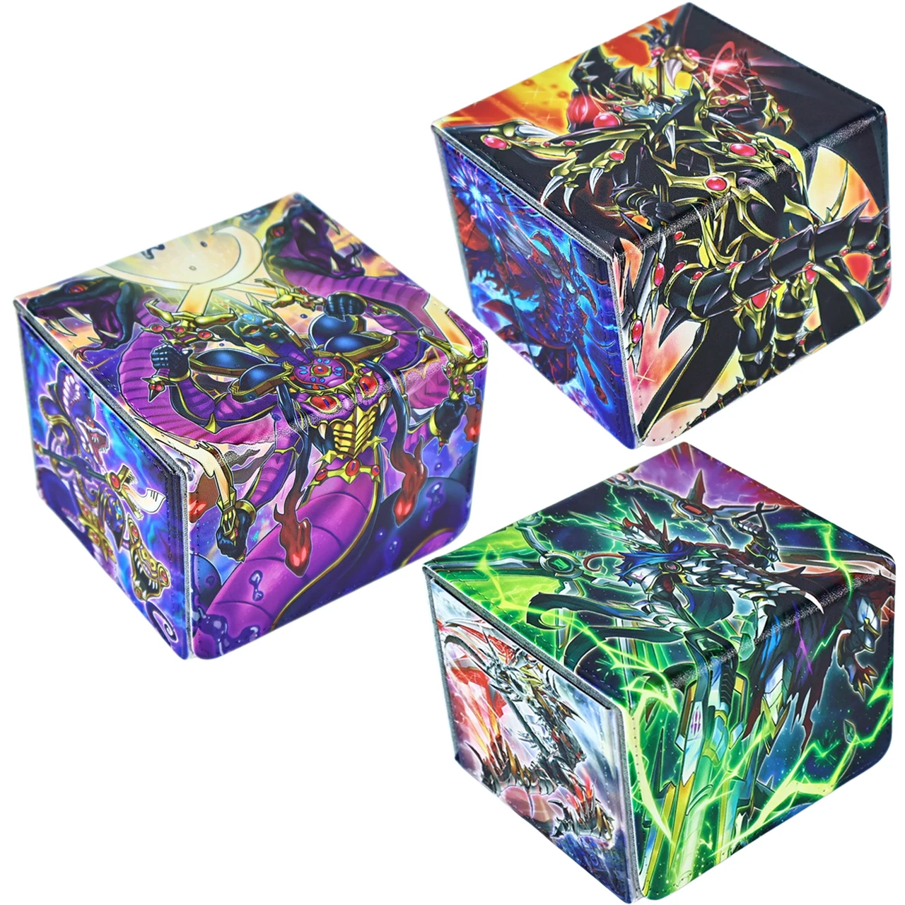 3model Yu-Gi-Oh! Caja de Cartas DoomZ XII End-Drastrius Red-Eyes Dark Dragoon, Caja de Almacenamiento de Cartas Coleccionables del Juego The Man with The Mark