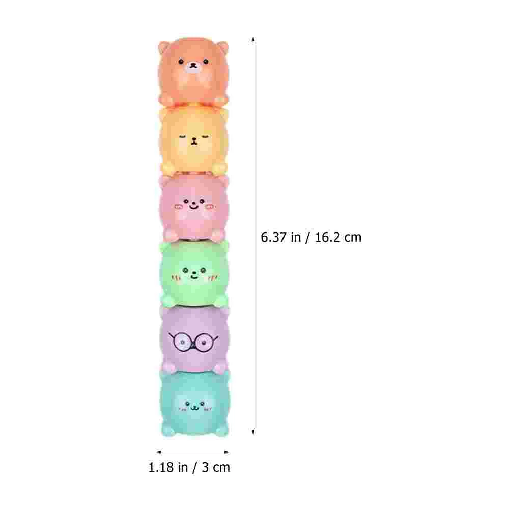 Urso portátil Highlighter Pen, Pequenos marcadores, Blocos, Multi-função, Scrapbook Marker, Plástico, Escola, Criança