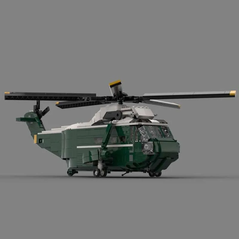 

1206 шт., военные авиационные Sikorsky SH-3D, морской король, подробный Moc, строительные блоки «сделай сам», игрушки на день рождения, подарок для любителей авиации