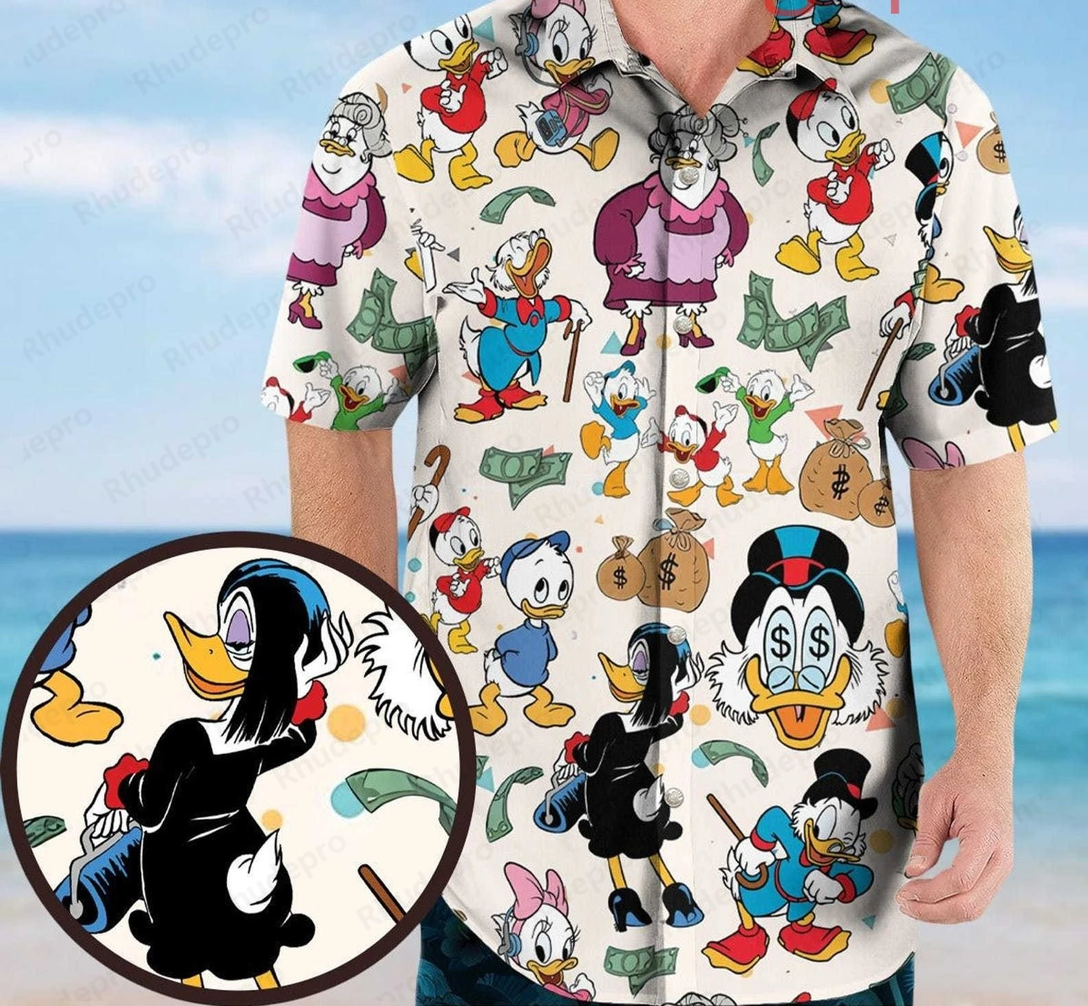 Camisas hawaianas de cuentos del Pato Donald de Disney, camisas de manga corta para hombres, mujeres y niños, camisas de playa informales con botones para vacaciones de verano