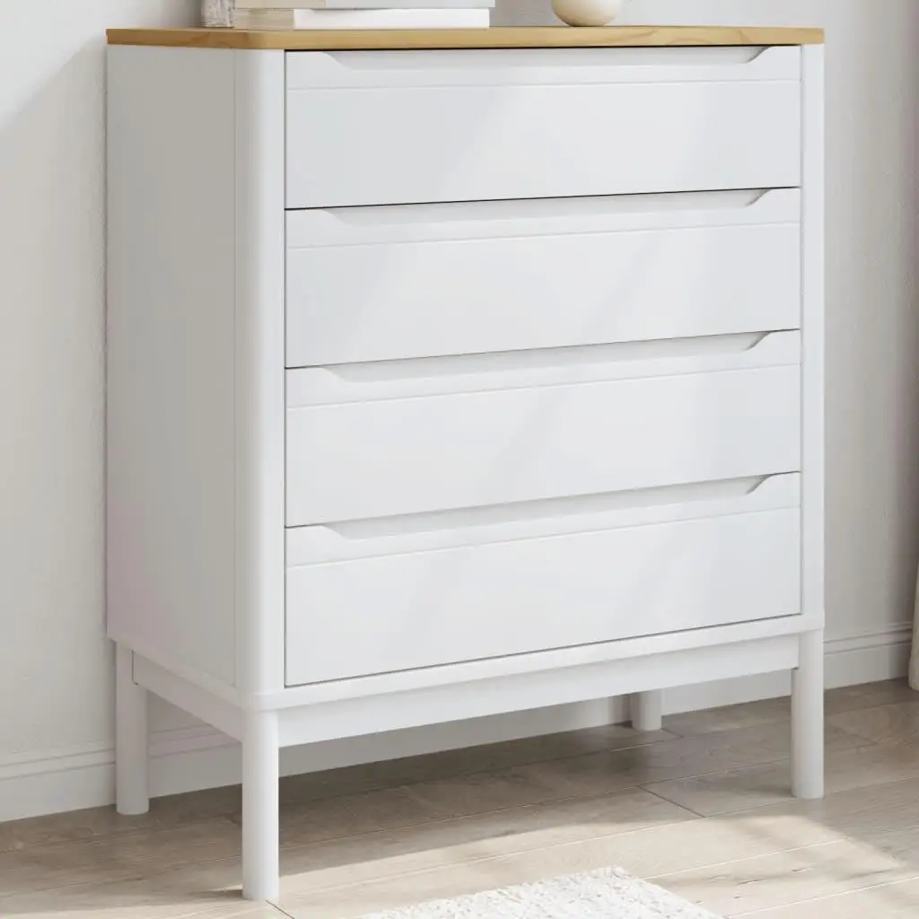 FLORO for White Solid Pine Chest of Drawers - Stylish & Durable Storage Solution