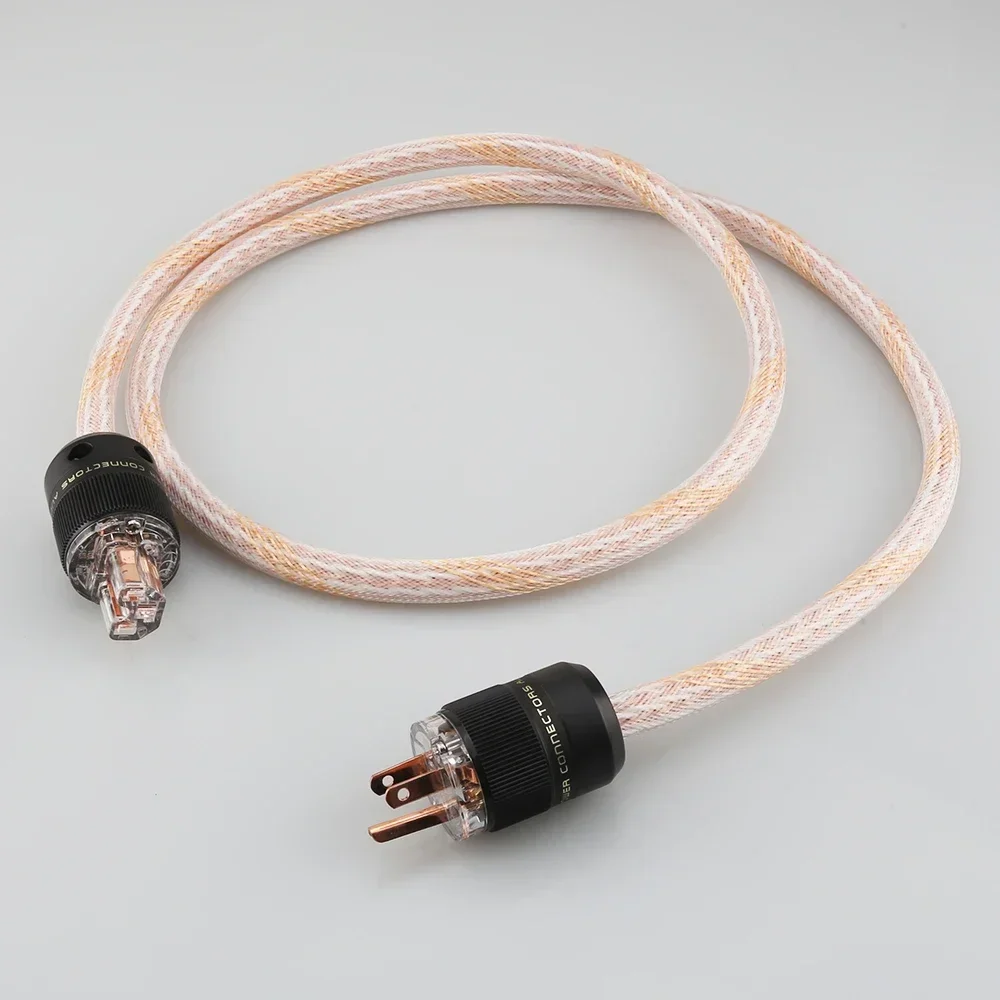 6N OCC 12TC Audiophile US AC Power Cord Pure Copper US HIFI Cable EU Stardard Line Schuko Plug Cable