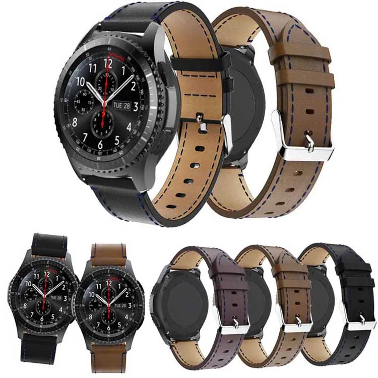 22mm Quick Release Watch Band For Samsung Galaxy Watch 46mm Leather Bracelet Strap For Huawei Watch 2 Pro Classic Honor Magic GT