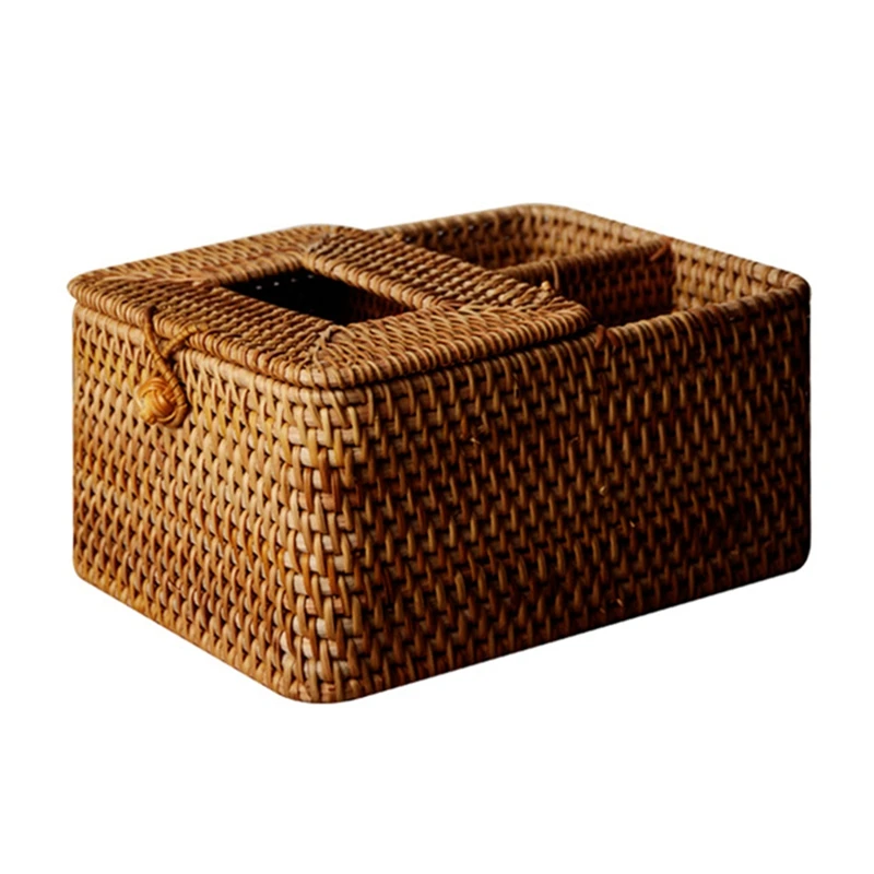 Rattan Tissue Box Home Decoration Handmade Desktop Tissue Rattan Tissue Box For Barthroom,Home,Hotel And Office