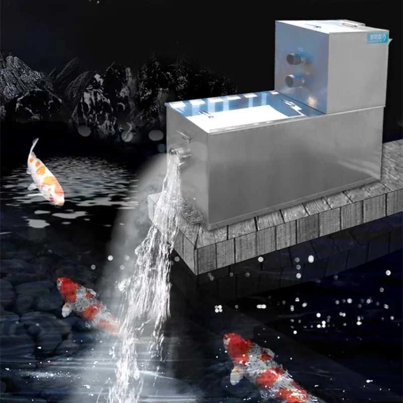 automatic outdoor backwashing fish pond drum microfilter aquaculture filter water circulation system integrated machine