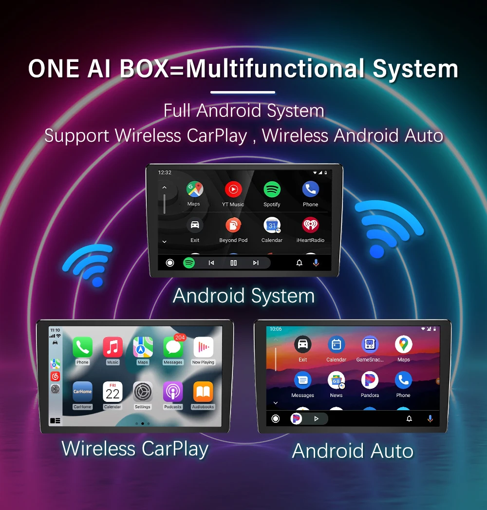 Binize CarPlay AI Box Wireless CarPlay ＆ Android Auto For YouTube Netflix  Android 13.0 2.4+5G GPS FOTA Upgrade 4G LTE