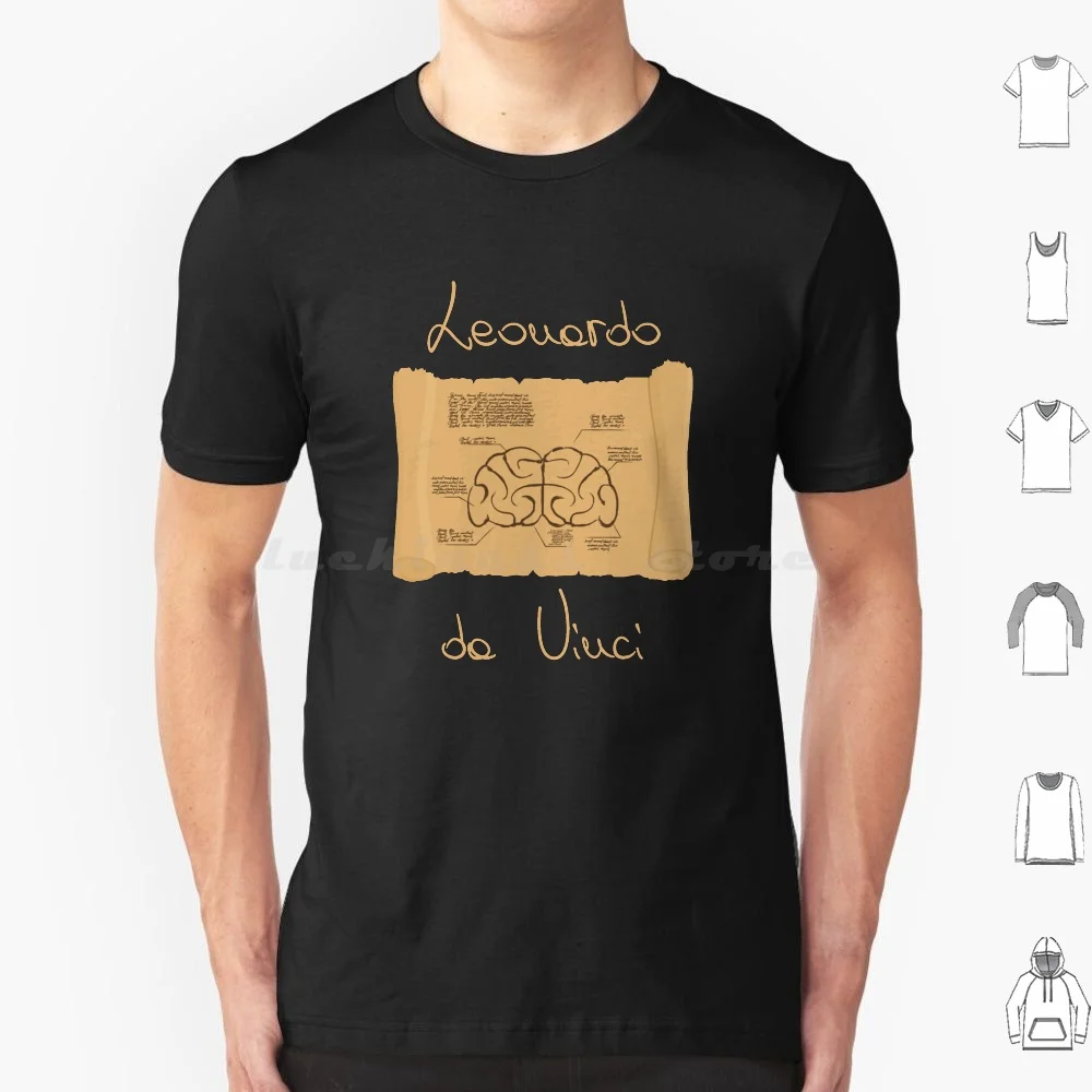 Da Vinci Brain T Shirt Big Size 100% Cotton The Vitruvian Man Vitruvian Vitruvio The Proportions Of The Human According To