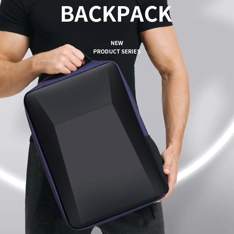 Simple Men's Backpack Light Business Eva Hard Shell Backpack 15.6 Inch Stereo Multifunctional Commuter Computer Schoolbag