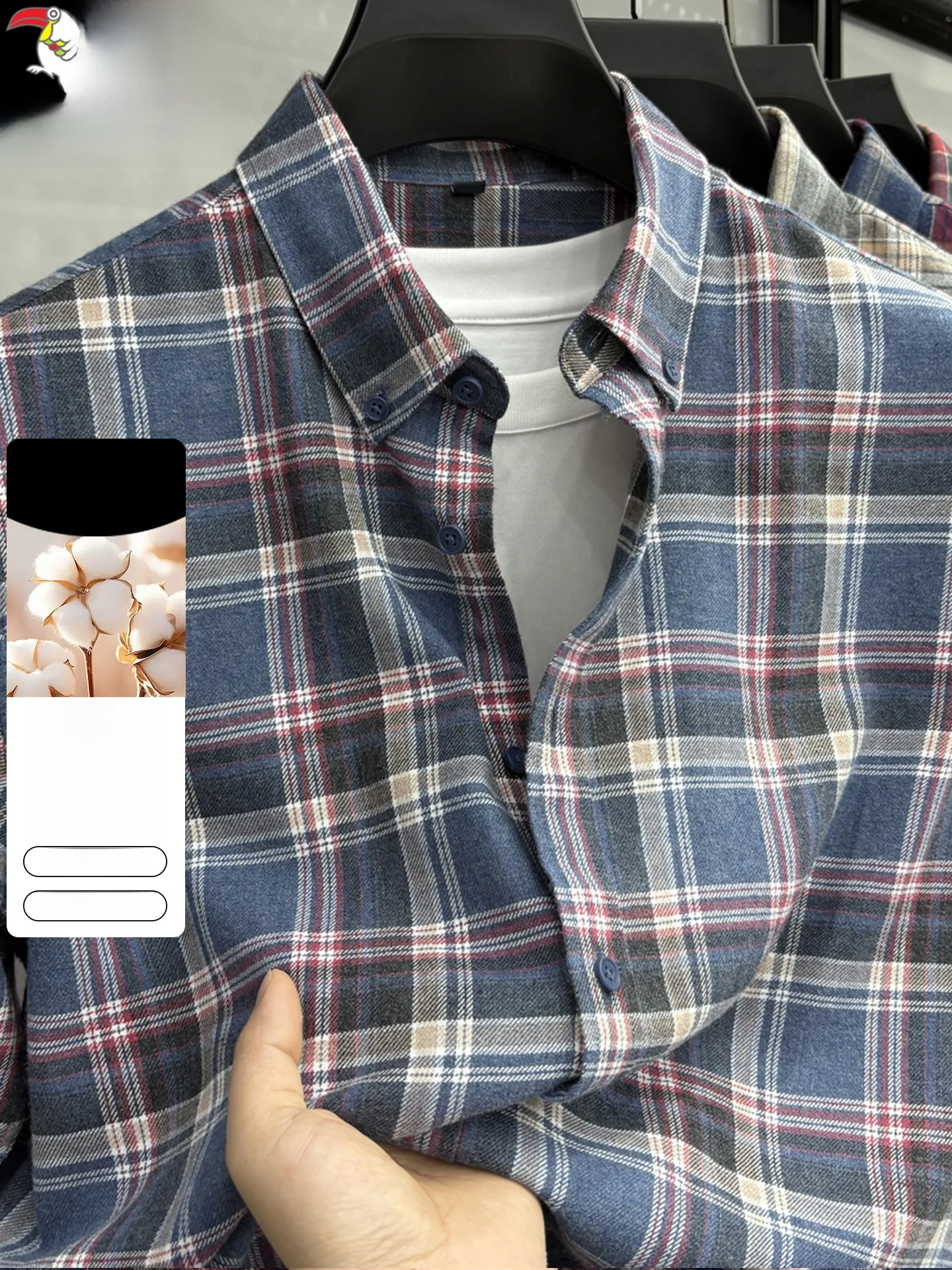 

Мужская рубашка Woodpeer Plaid из чистого хлопка с длинным рукавом, повседневная, осенне-зимняя, деловая, для отцов, модная, в городском стиле