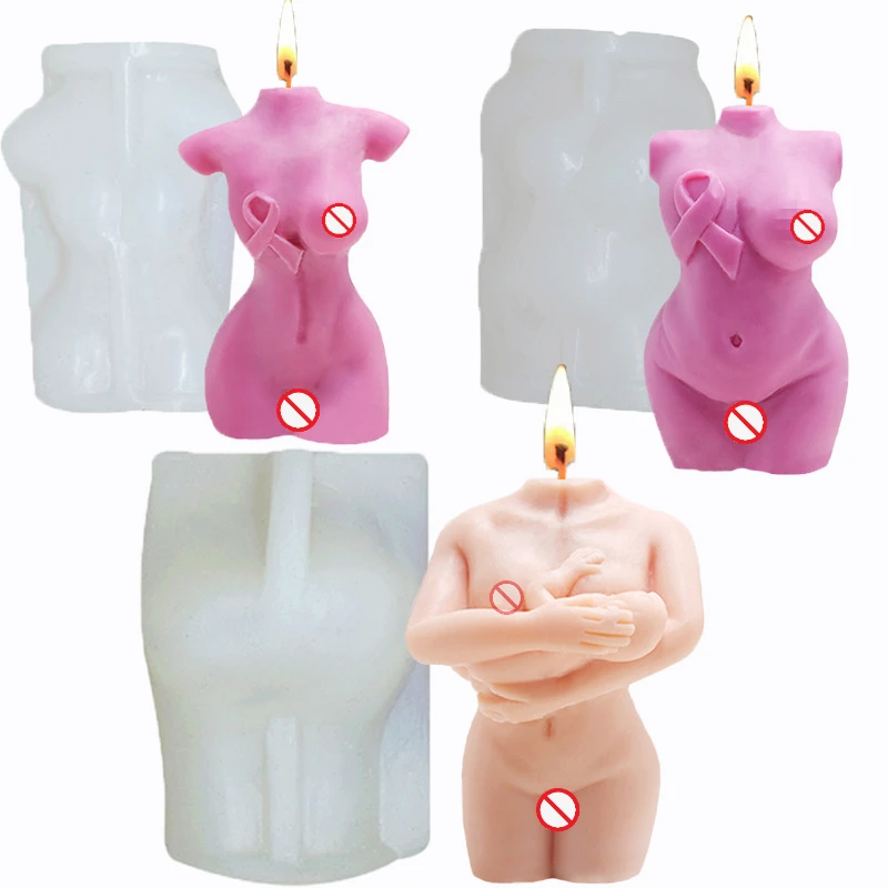 Attractive Human Body Silicone Candle Mold DIY Woman Bow David Body Candle Making Resin Soap Mold Gifts Craft Home Decoration