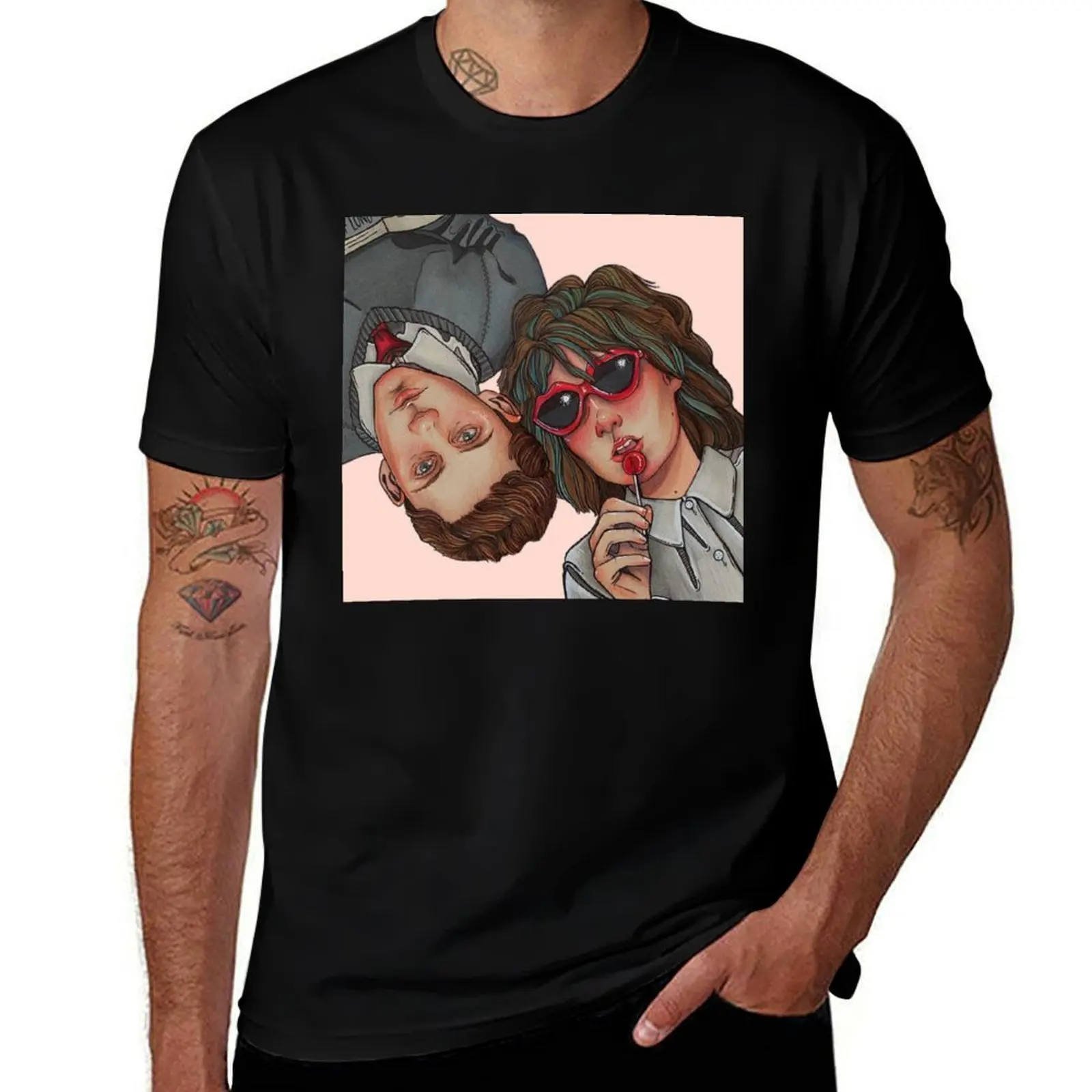 Dating Amber (Eddie + Amber) T-Shirt Big Size Daily Wear T-Shirt