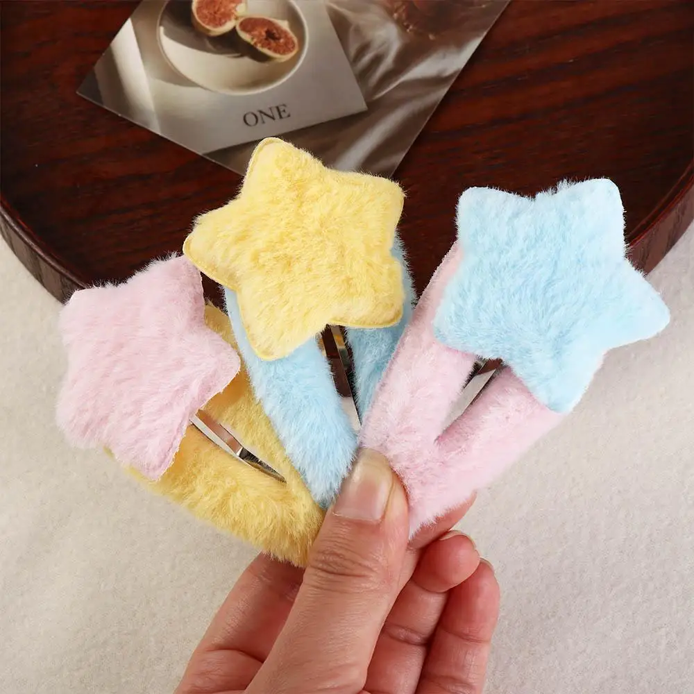 

Lovely Minimalist Style Plush Star Hair Clip Ornament Hair Accessories Plush BB Hairpins Headdress Sweet Fluffy Barrettes Daily