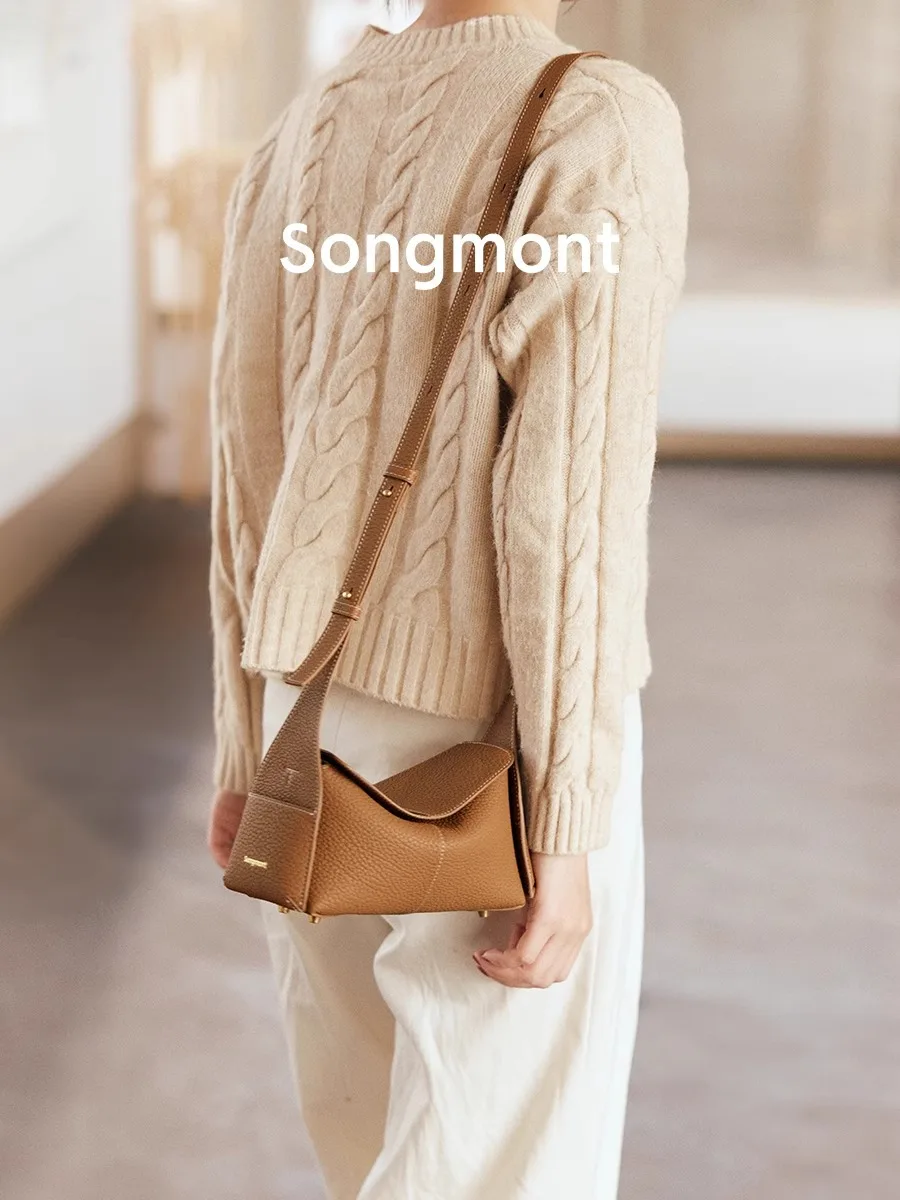 

Songmont Mini Eaves Hobo Bag, Ear Hook Top Grain Leather Crossbody Bag for Women Commute