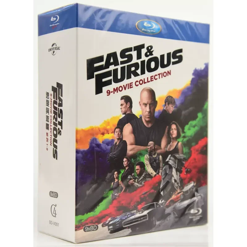 Action Crime Movies Fast and Furious 1–9 Blu-ray Set HD 1080p 9 Disc