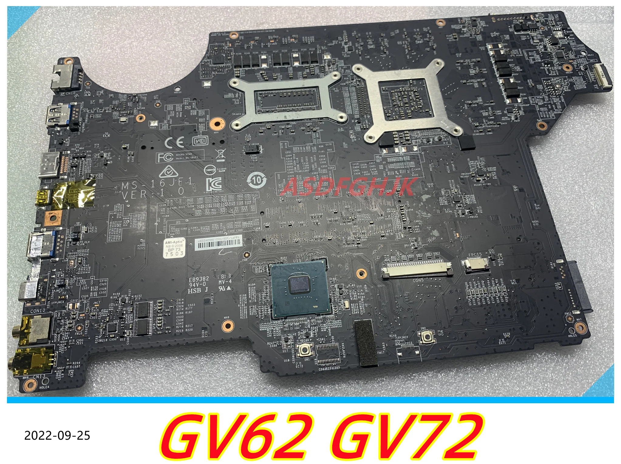 Original MS-16JF1 FOR MSI Ms-16JF Ms-179F GV62 gV72 Laptop Motherboard With I5-8300H Cpu And GTX1050M TI  Fully Tested